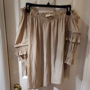 Ramy Brook Cream Ruffle Blouse Sale $30
